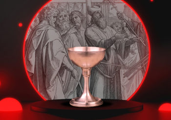 Communion cup depicting sacred ritual