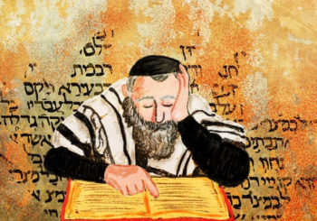 Jewish rabbi studying Scripture