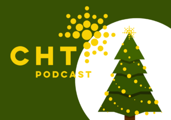 Christmas tree and "CHT Podcast"