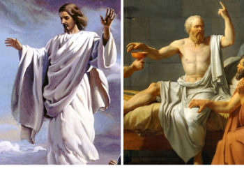 Paintings of Jesus and Plato